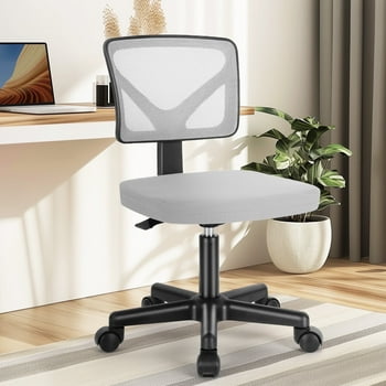 CONCETTA Ergonomic Home Office Mesh Desk Chair, Small Space, Armless Rolling Chair for Adults, Gray