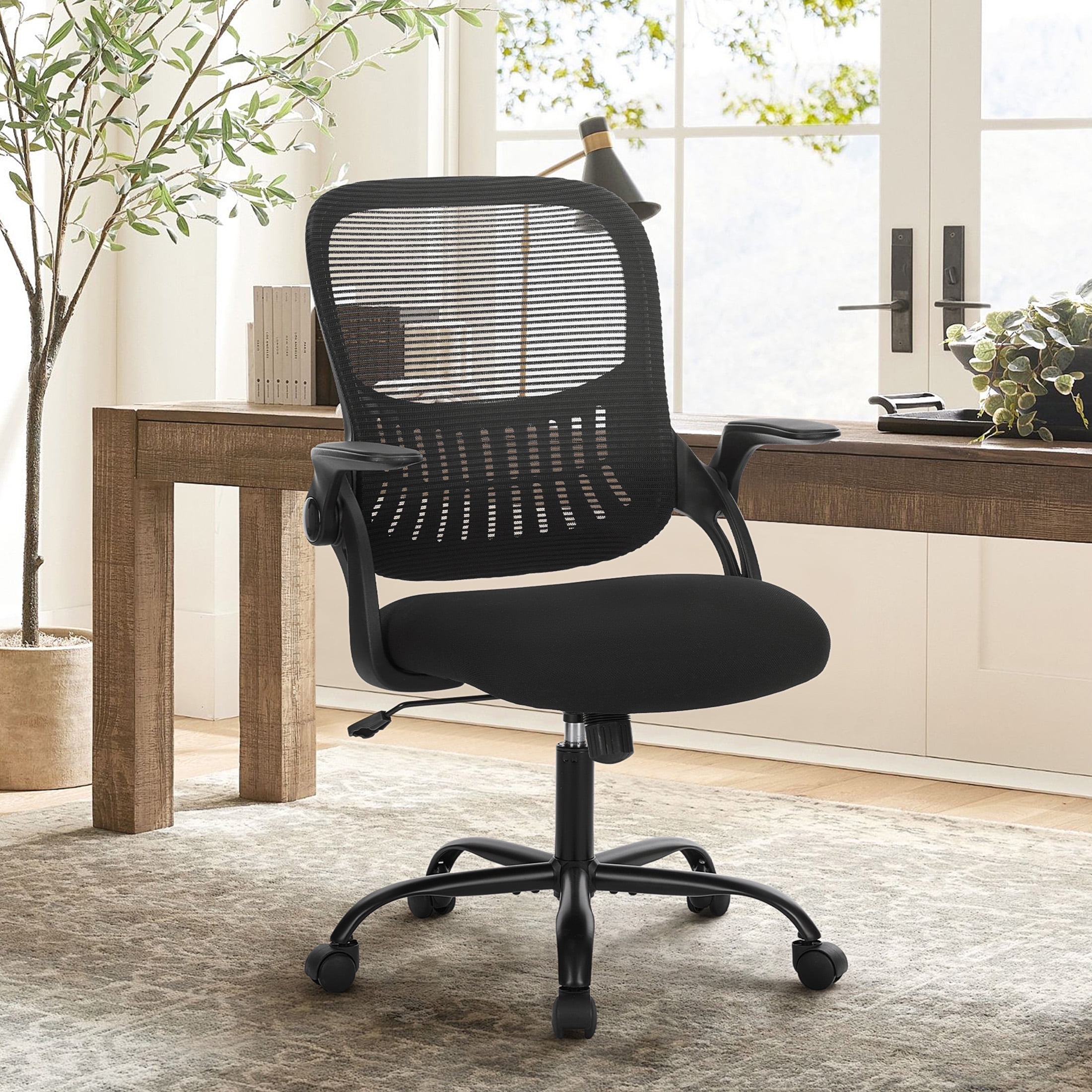 CONCETTA Ergonomic Mesh Office Desk Chair, Adjustable and Flip-up Armrest for Adults, Black