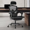 thumbnail image 1 of CONCETTA Ergonomic Office Chair - High Back Mesh, Reclining with Lumbar Support, Adjustable Headrest, Footrest & Padded Arms, Black, 1 of 6