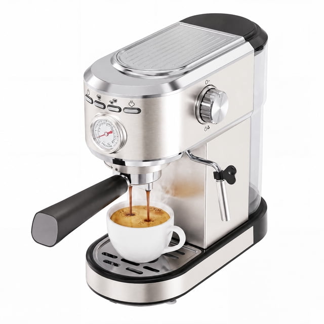 CONCETTA Espresso Machine with Pressure Gauge, 12 Bar Compact Espresso ...