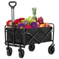 thumbnail image 1 of CONCETTA 30" Foldable Wagon, All-Terrain Wheels, 220lbs Capacity, Portable Camping & Beach Cart, Black, 1 of 6
