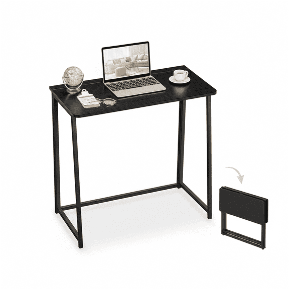 CONCETTA Small Folding Desk 31.5", Space Saving Workstation, Portable Computer Table for Small Home Office & RV, Easy Set Up, Oak