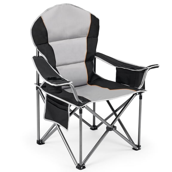 CONCETTA Folding Camping Chair, Outdoor Portable Camping Chair with Pocket,Black