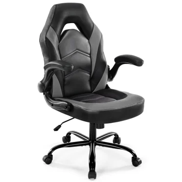CONCETTA Gaming Desk Chair, Ergonomic PU Leather Height Adjustable Office Chairs for Adults , for Home Office ,Gray