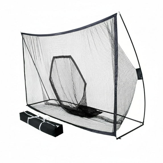 CONCETTA Golf Practice Net with Target Holes, 10x7 FT & 7x7 FT Choice Driving Range Net, Professional Golf Training Net with Ball Return for Indoor and Outdoor Use, Designed by Golfers (Black)