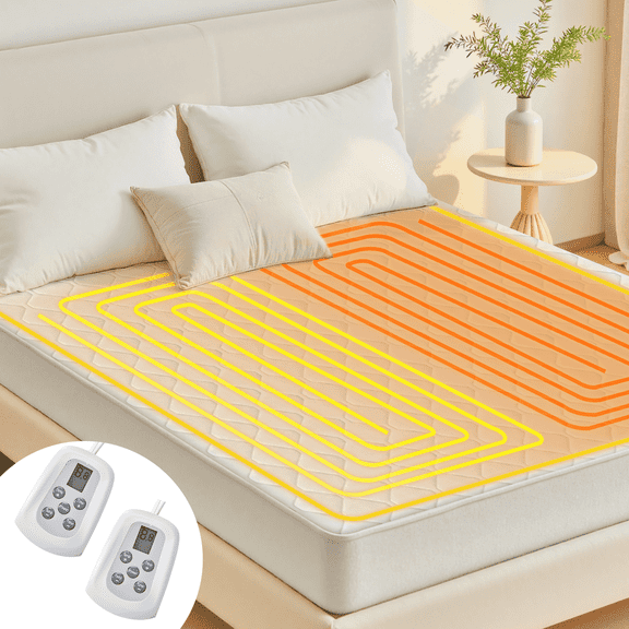 CONCETTA Queen Heated Mattress Pads, Heating Electric Bed Pad with 12 Heat Settings, Machine Washable, Over-Heat Protection, ETL Certificated, 80"x60", White