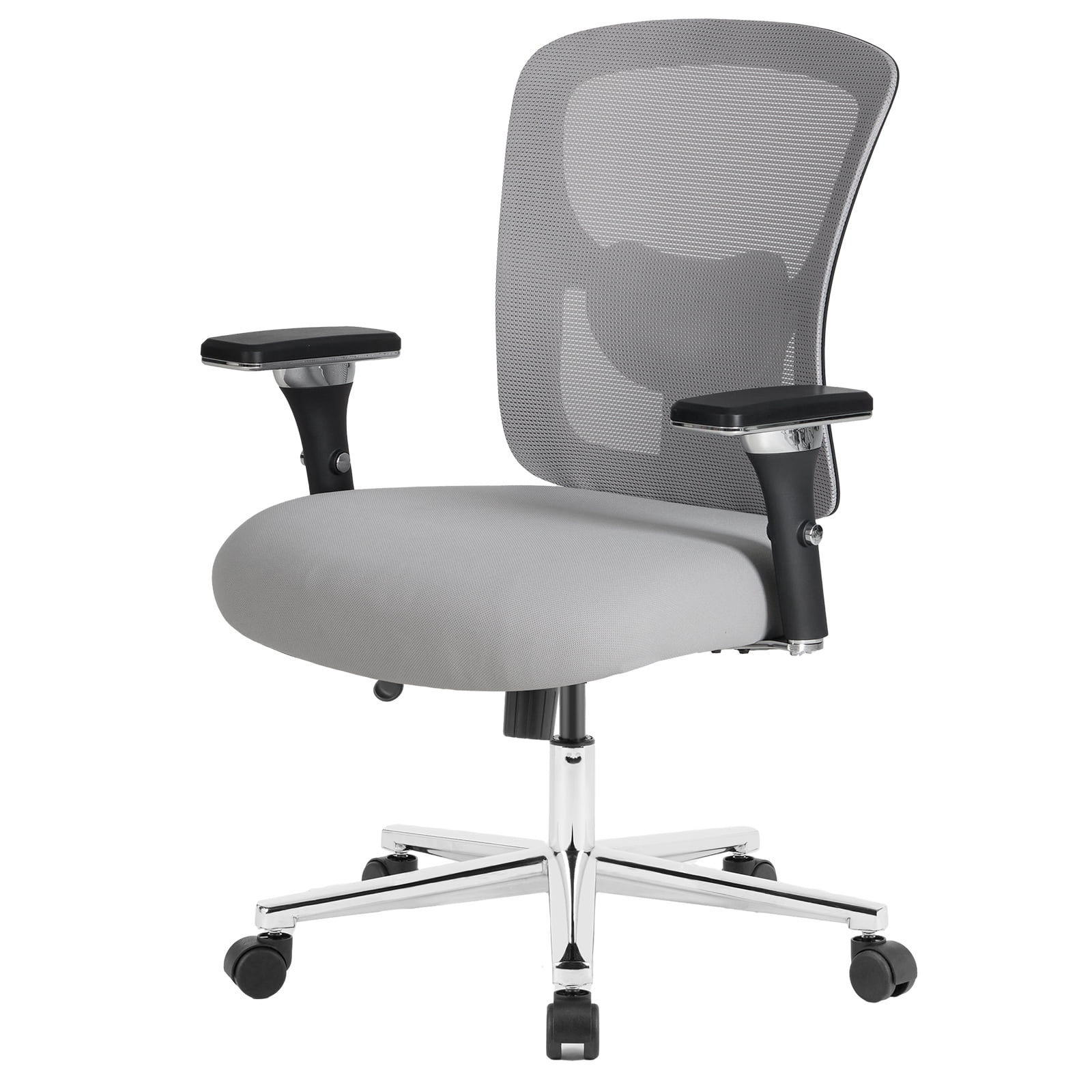 CONCETTA Heavy-Duty Big & Tall Mesh Office Chair, Ergonomic Desk Chair with Lumbar Support, Adjustable 4D Armrests & Adjustable Backrest, Swivel Wheels, 500 lb Capacity — Gray