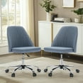 thumbnail image 1 of CONCETTA Height Adjustable Desk Chair - Stylish Twill Upholstered Lounge Chair for Office Bedroom, Blue, 1 of 6