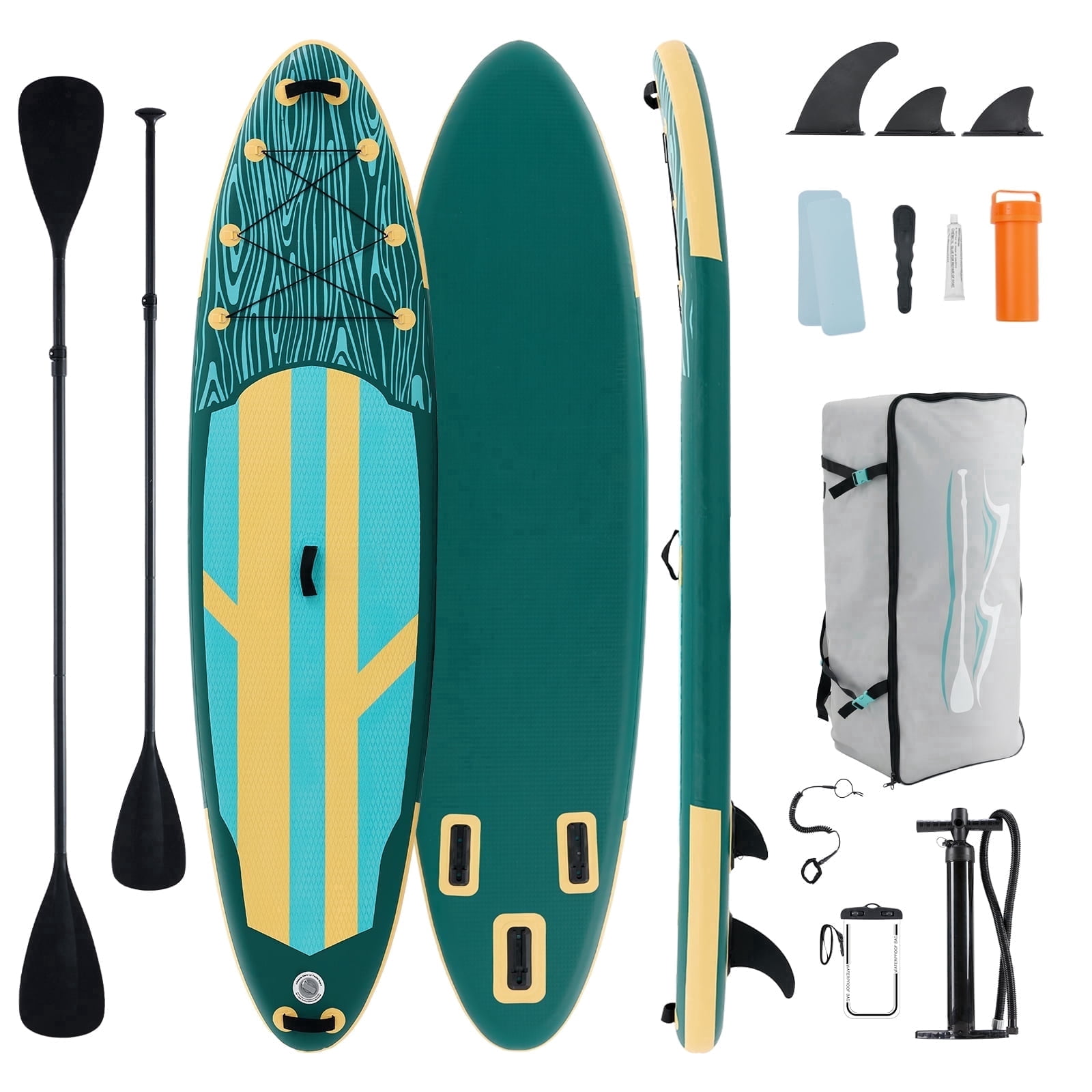 SHOUFTW Inflatable Paddle Board,Equipped With SUP Paddle Board Accessories, The Non-slip EVA Deck Design Restarts The Surfboard,Surfboard for Youth&Adults of All Skill Levels,Yellow Green