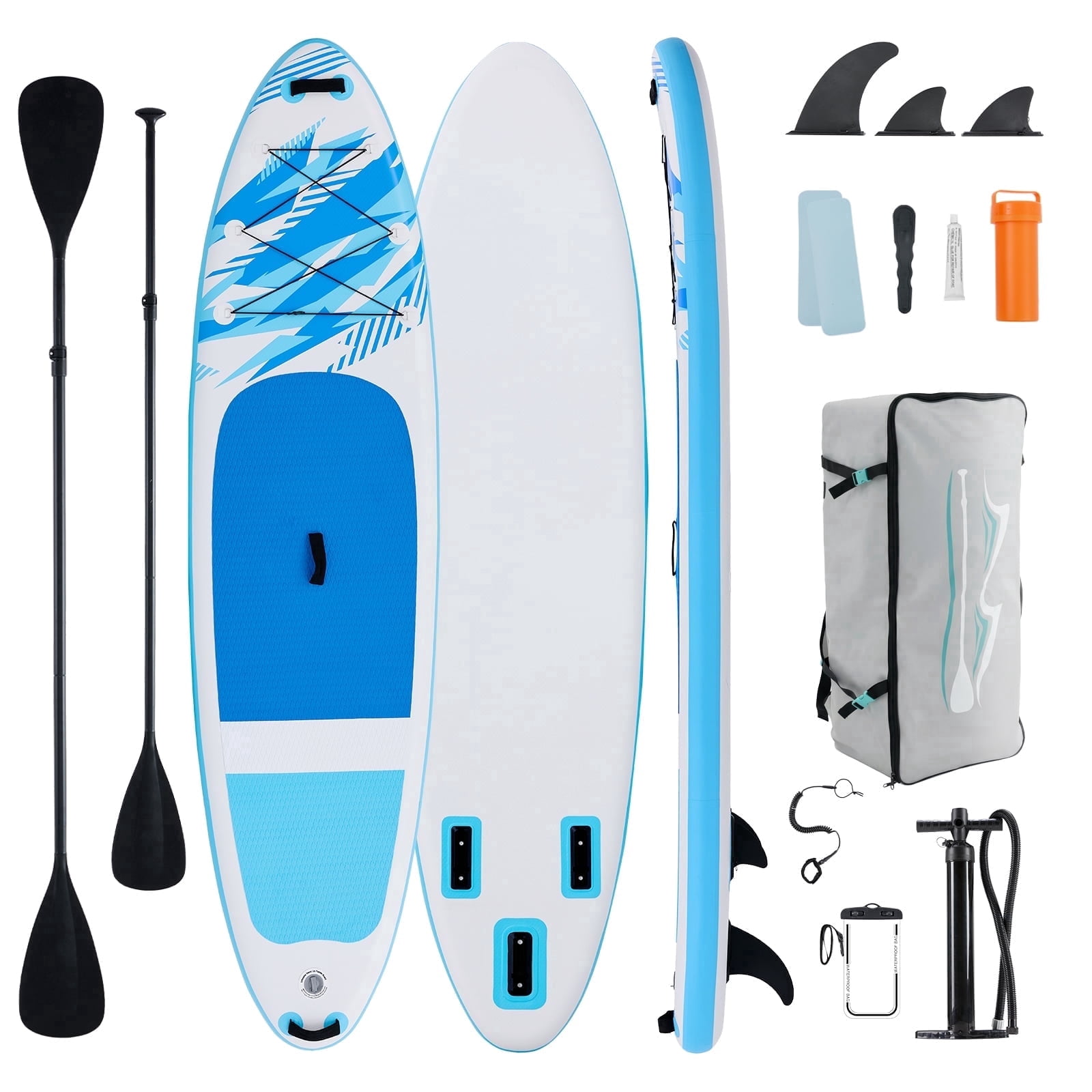 SHOUFTW Inflatable Paddle Board,Equipped With SUP Paddle Board Accessories, The Non-slip EVA Deck Design Restarts The Surfboard,Surfboard for Youth&Adults of All Skill Levels,Blue White
