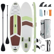CONCETTA Inflatable Paddle Board,Equipped With SUP Paddle Board Accessories, The Non-slip EVA Deck Design Restarts The Surfboard,Surfboard for Youth&Adults of All Skill Levels Brown Green