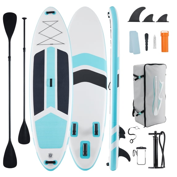 CONCETTA Inflatable Paddle Board,Equipped With SUP Paddle Board Accessories, The Non-slip EVA Deck Design Restarts The Surfboard,Surfboard for Youth&Adults of All Skill Levels,Gray Blue