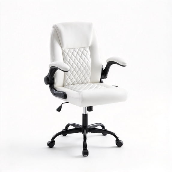 CONCETTA Leather Office Chair, Height Adjustable Swivel Desk Chair with ...