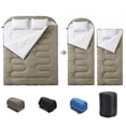 thumbnail image 1 of CONCETTA Lightweight Double Sleeping Bag for Adults in Cold & Warm Weaher, Waterproof & Machine Washable for Camping/Backpacking/Hiking, Military Green, 1 of 9