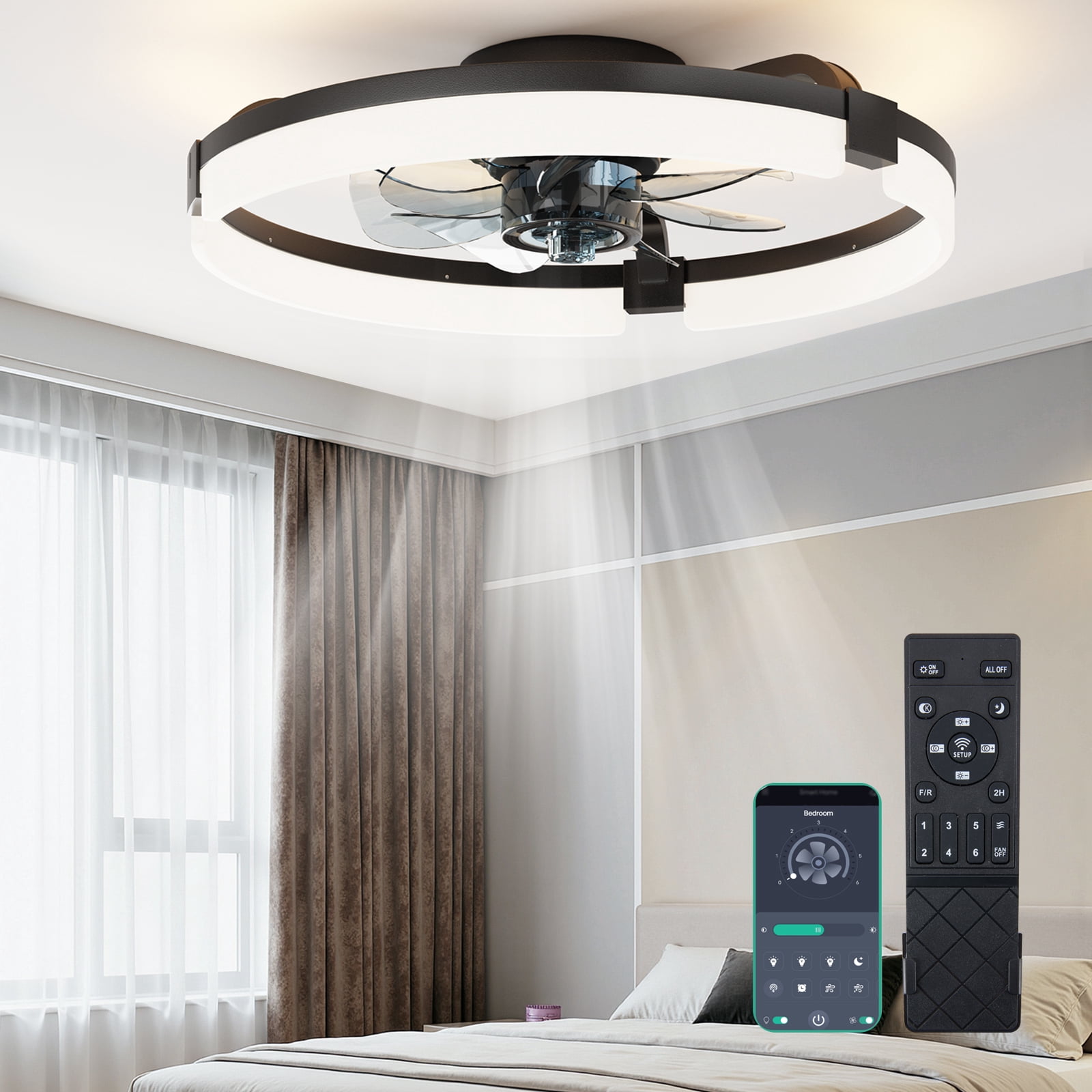 Flush Mount Bladeless Ceiling Fannull