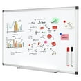 thumbnail image 1 of SHOUFTW Magnetic Dry Erase Board - 36x24in, Dual Mount, Removable Pen Tray, Silver Frame, White, 1 of 8