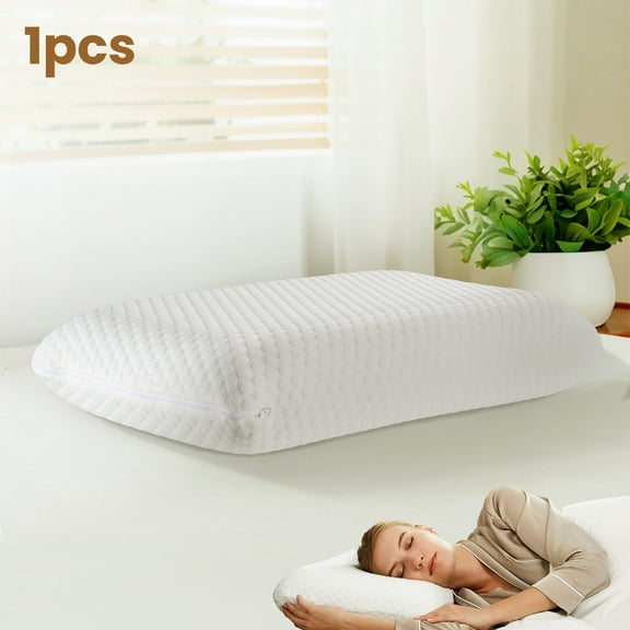 CONCETTA Memory Foam Cooling Hotel Pillow for Side Sleeper, Gel Memory Foam Pillow with Machine Washable Cover, Standard Size 23.6L x 15.74Wx 4.72" H, 1 Pack