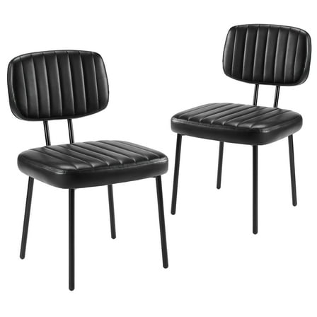 CONCETTA Mid-century Modern Dining Chairs, Kitchen Chairs Set of 2, Black