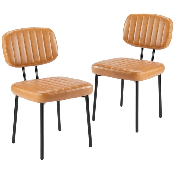 CONCETTA Mid-century Modern Dining Chairs, Kitchen Chairs Set of 2, Brown