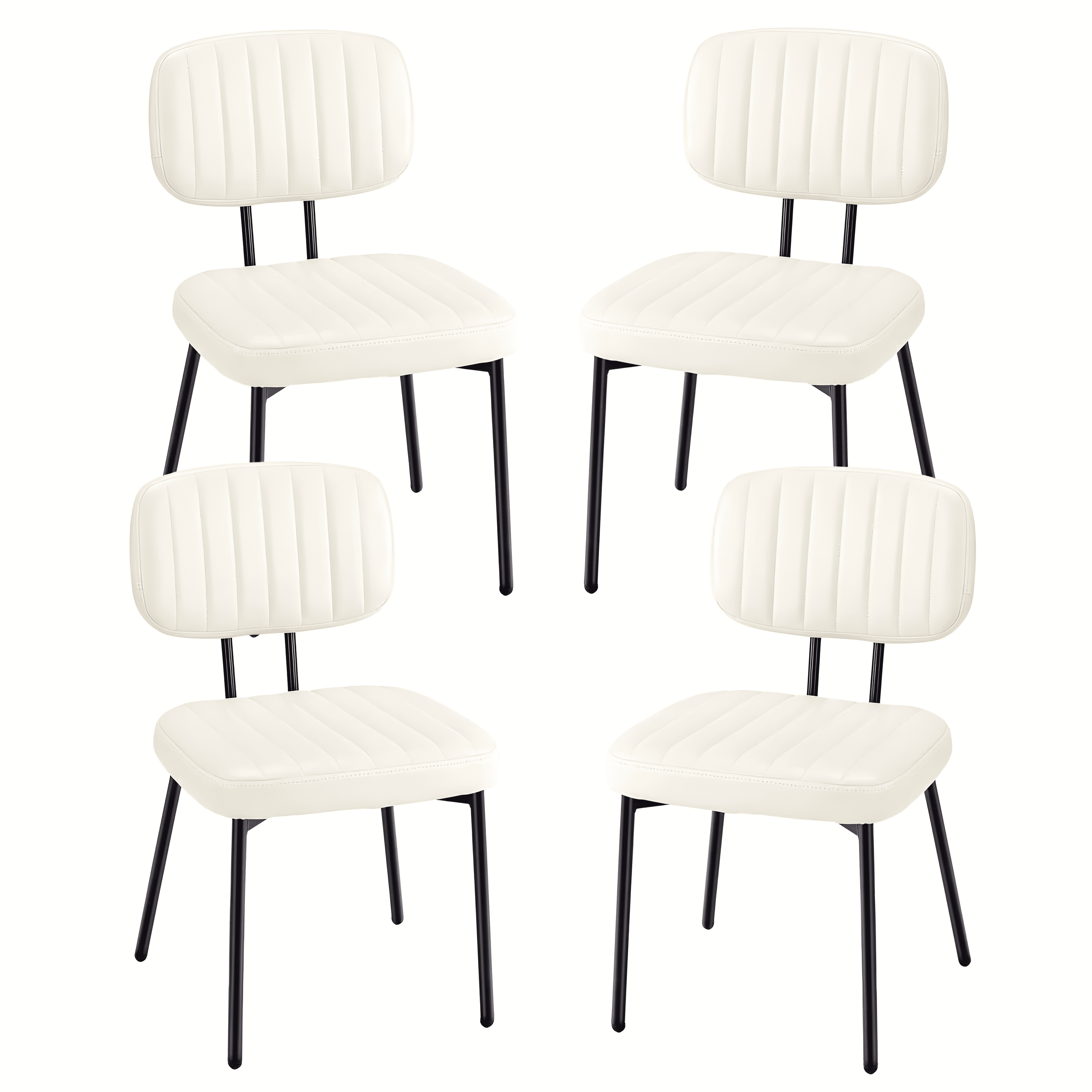 CONCETTA Mid-century Modern Dining Chairs, Kitchen Chairs Set of 4, White