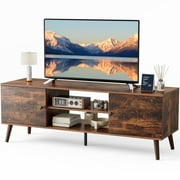 CONCETTA Modern TV Stand for 55 60 inch TV, Mid Century Entertainment Centre, Media Console Table with Storage for Living Room, Office, Brown