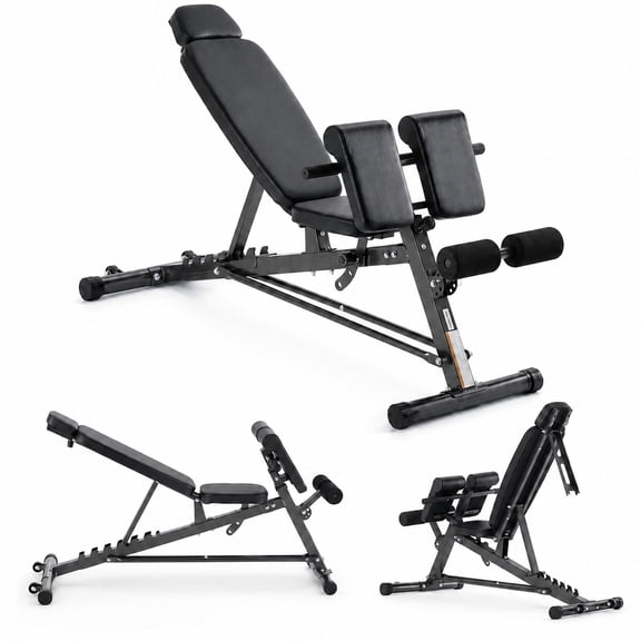 CONCETTA Multi-Functional FID Weight Bench for Full All-in-One Body Workout – Hyper Back Extension, Roman Chair, Adjustable Ab Sit-up Bench, Incline/Decline Bench, Flat Bench