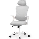 CONCETTA Office Computer Desk Chair, Ergonomic High-Back Mesh Chairs with Wheels and Adjustable Headrests, Gray
