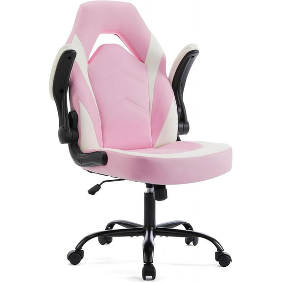 CONCETTA Computer Gaming Desk Chair - Ergonomic Office &Home Adjustable  360  Swivel Task PU Leather Racing Chair with Flip-up Armrest