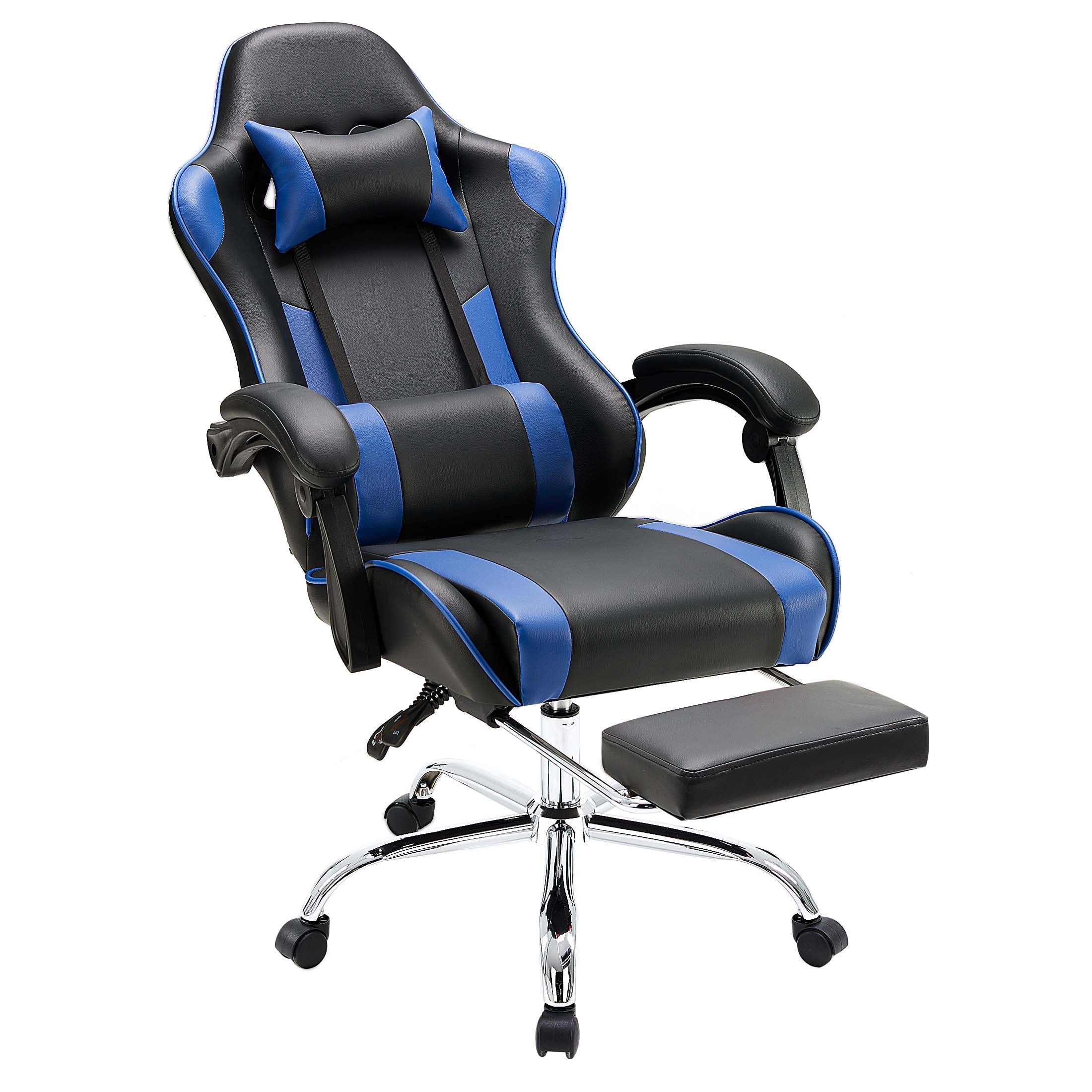 CONCETTA Gaming Chair with Footrest, Lumbar Support, Headrest, Blue