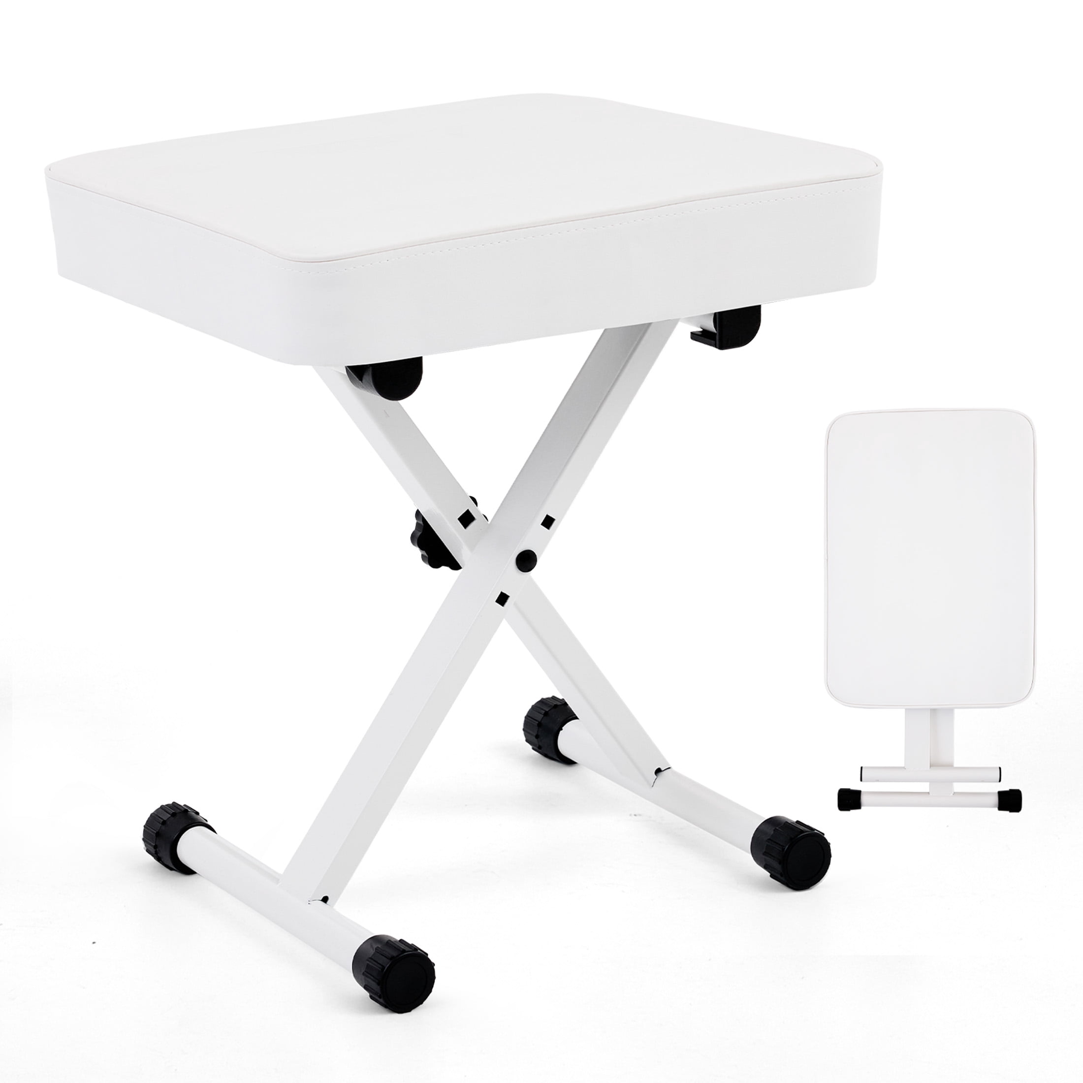 CONCETTA Portable Piano Bench Stool, Height Adjustable Keyboard Bench, Modern Bench for Living Room, Bedroom, Hallway,White