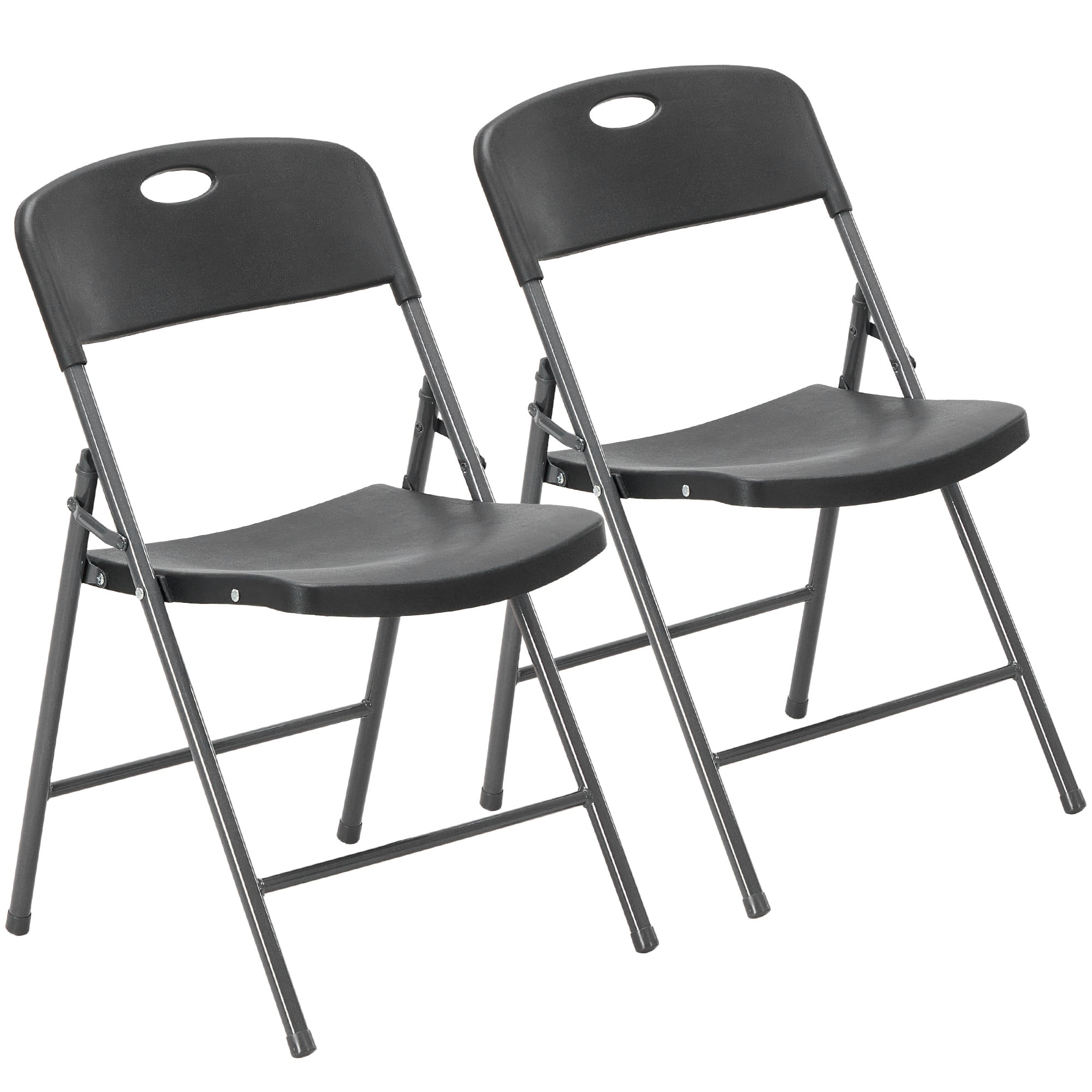 CONCETTA Plastic Folding Chair Of 2, 375LB Load Capacity, Lightweight for Indoor/Outdoor, Black