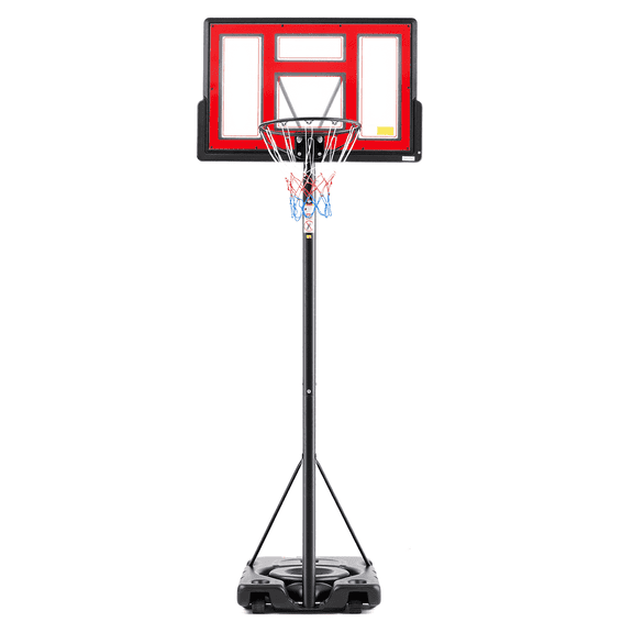 CONCETTA 10 ft Basketball Hoop, Adjustable Portable System for Kids Youth & Adults, Indoor Outdoor Training Practice with Sturdy Stand, Red