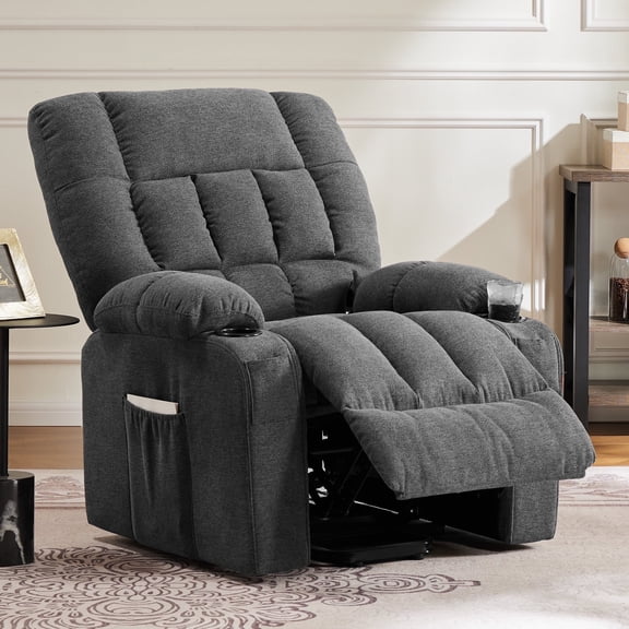 CONCETTA Indulge Adult Modern Lounge Chair Recliners with Massage and Sofa Bed, Gray