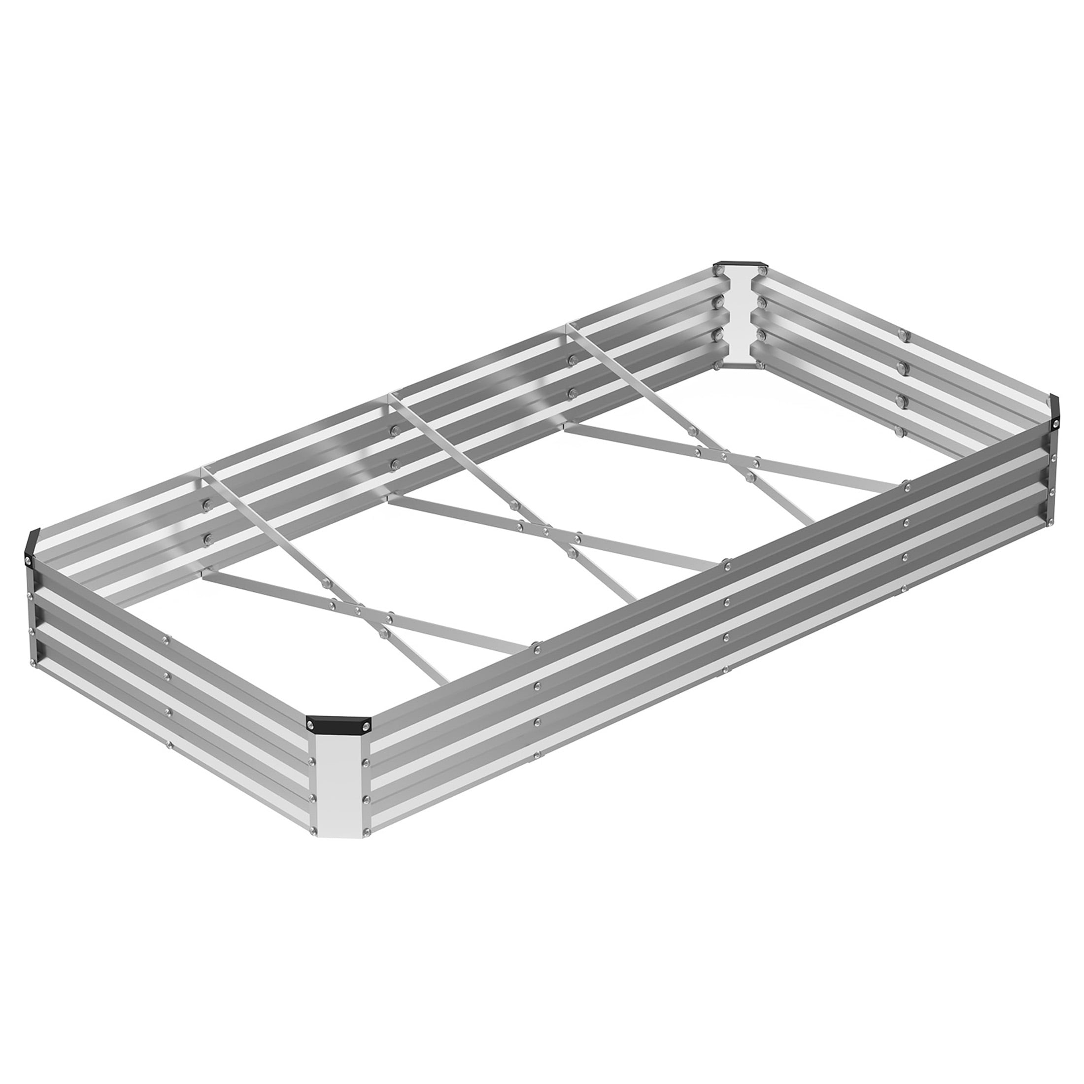 CONCETTA Galvanized Raised Garden Bed, Easy Assembly Outdoor Metal Planter Box, Rust-Resistant Steel Garden Bed for Vegetables, Flowers, Herbs