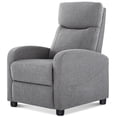 thumbnail image 1 of CONCETTA Grey Recliner Chair for Living Room, Comfortable Fabric Home Theater Seat with Lumbar Support, Push Back Design, Overstuffed Cushion, No Massage, 1 of 8