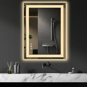 CONCETTA Rectangle LED Bathroom Mirror, Wall-Mounted Mirror with Adjustable Lights and Smart Memory Functionr, Enhanced Anti-Fog Feature, Dimension 20"X 28"