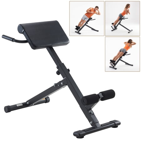 CONCETTA Roman Chair Hyperextension Bench, Adjustable Back Extension Machine with Foldable Design, Heavy Duty Frame for Glutes, Hamstrings & Core Workout,Black