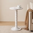 thumbnail image 1 of CONCETTA Modern Round Side Table, Accent End Table with Solid Wood Spindle, Small Drink Stand for Living Room, Bedroom, Couch, Office, White, 1 of 9