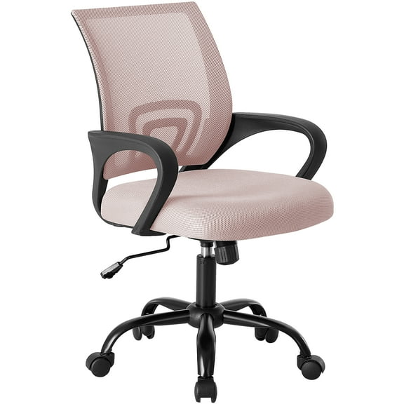 CONCETTA Set of 2 Home Office Computer Chair, With Lumbar Support, Adjustable Height, Fixed Armrests, Suitable For Meeting Rooms, 360°Rotation, For Adults, Pink