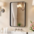 thumbnail image 1 of CONCETTA Shatterproof Bathroom Wall Mirror –24" x 36" Vanity Mirror with Rectangular Metal Frame, Anti-Fog, Black, Gift for Mother's Day, 1 of 10