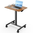 thumbnail image 1 of CONCETTA Small Mobile Standing Desk, Portable Rolling Laptop Cart with Adjustable Height and Wheels, Computer Table for Home Office, Rust Brown, 1 of 6