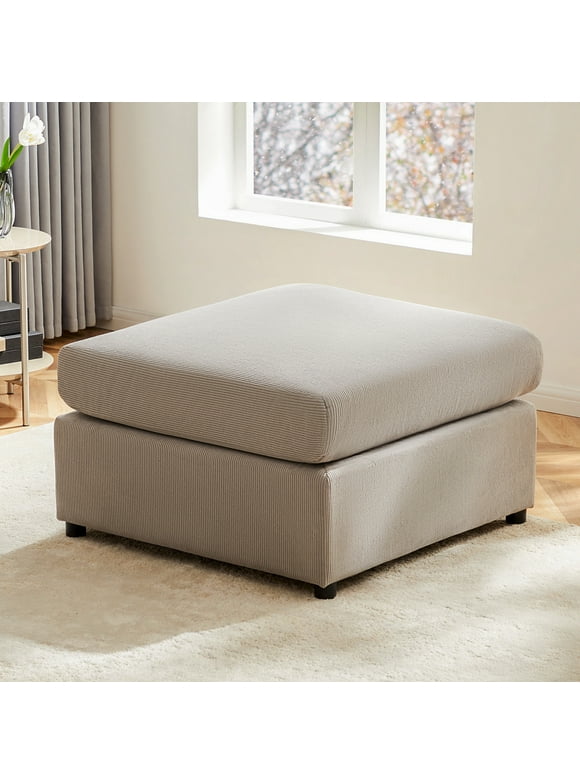 CONCETTA Square Ottoman Module for Modular Sectional Sofa Couch, Rectangular Ottoman Footrest Stool, Grey