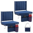 thumbnail image 1 of CONCETTA Stadium Seats with Back Support, 350 LBS Weight Capacity Thick Padded Bleacher Chair with Cup Holder, Storage Pocket, Padded Shoulder Strap & Built-in Handle for Sports Events, Navy Blue, 1 of 8