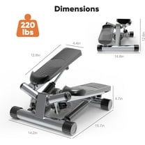 CONCETTA Steppers for Exercise, With Resistance Bands,Stepper Home Fitness Equipment with a Load Capacity of 300 Pounds,Hydraulic Fitness Stepper with LCD Monitor,Silver