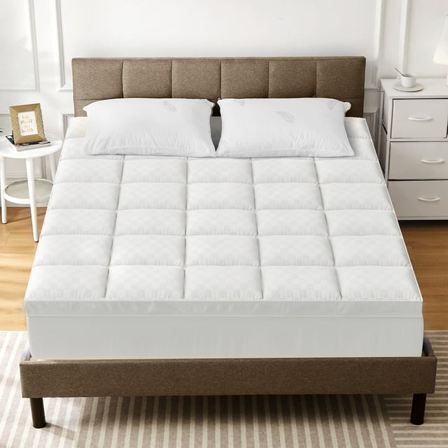 CONCETTA Twin Mattress Topper, 75 x 39 in, 5D Snow Down Alternative Overfilled Plush Pillow Top with 8-21 in Deep Pocket Mattress Cover