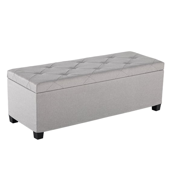 CONCETTA Versatile Storage Ottoman Bench, Tufted Upholstered End of Bed Chest, Foot Rest with Legs, Ample Capacity for Living Room, Entryway, Light Gray