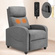 CONCETTA Massage Recliner Chair with Vibration, Small Sofa for Living Room & Home Theater, 160  Recline, 275lb Capacity, Gray