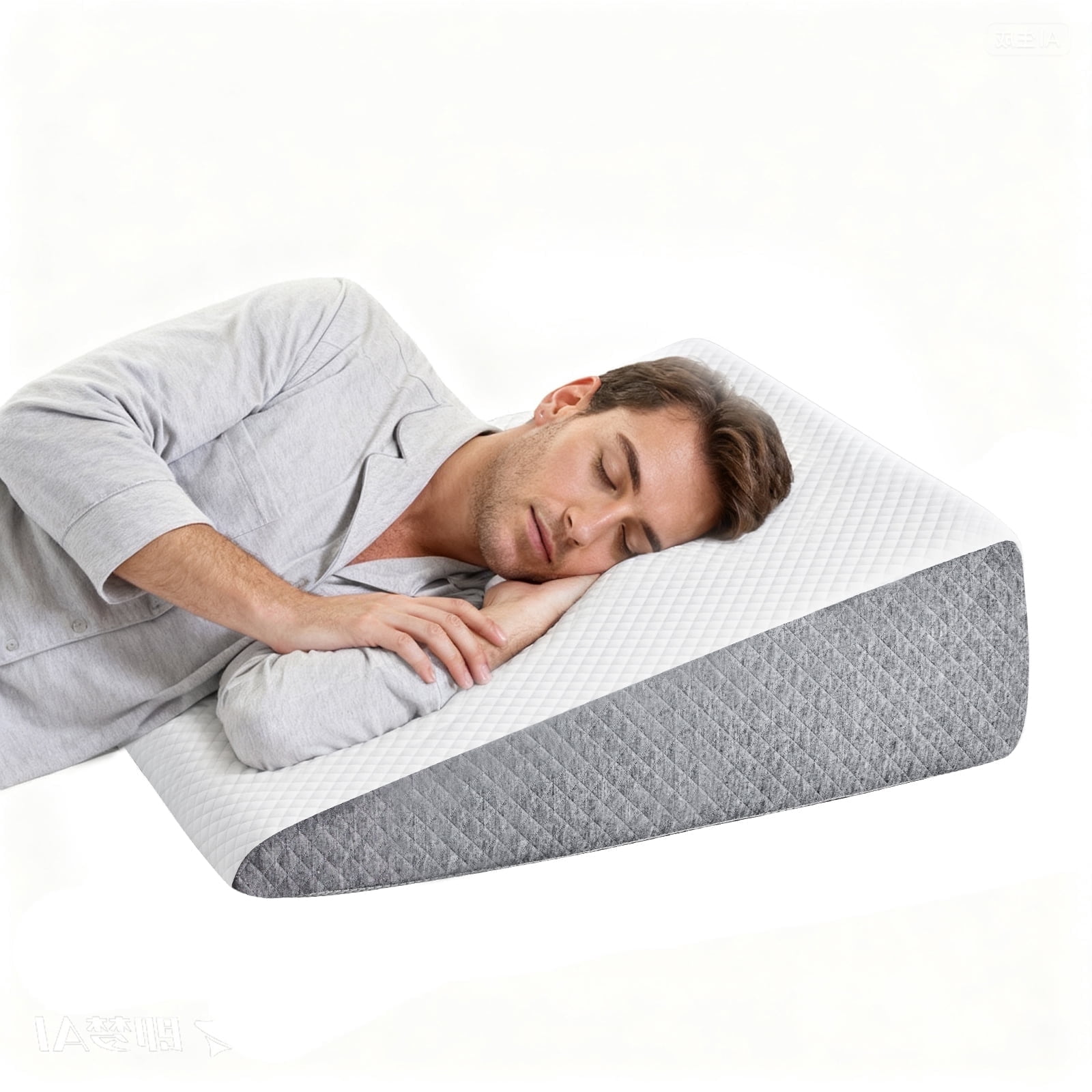 CONCETTA Wedge Pillow for Sleeping, Memory Foam Body Pillow for Acid Reflux, Neck & Back Pain Relief, Post-Surgery Recovery & Snoring Reduction, 7.5Inch