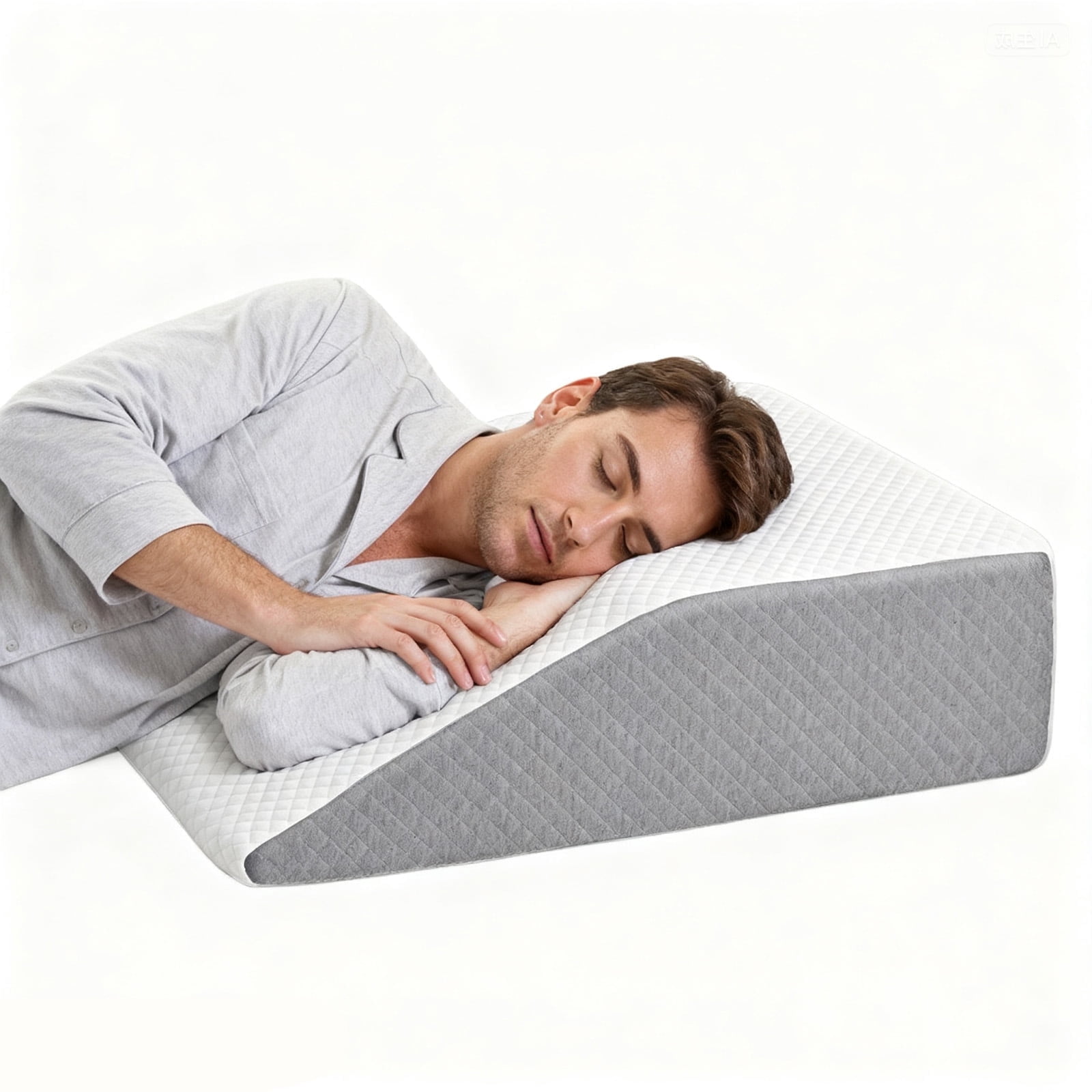 CONCETTA Wedge Pillow for Sleeping, Memory Foam Body Pillow for Acid Reflux, Neck & Back Pain Relief, Post-Surgery Recovery & Snoring Reduction, 7Inch