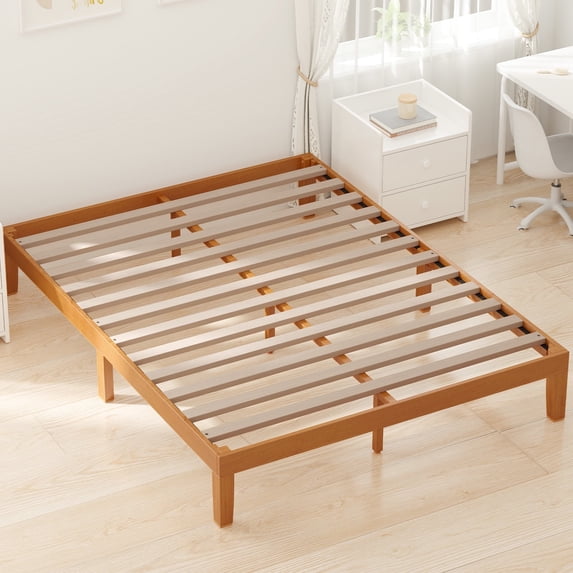 JOINSUN Wood Bed Frame, King Size Storage Space Under Base and Support Slats, No Spring Required 12in Wooden Platform Bed Frame